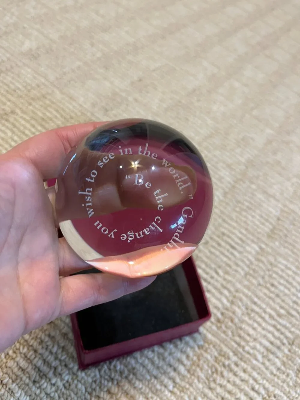 Paper weight  - Gandhi Quote Paperweight‎ In Box 